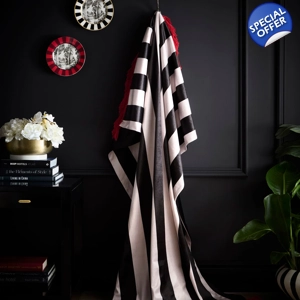Festivo Circus Stripe Black Velvet Throw