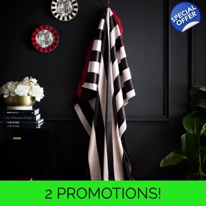 Festivo Circus Stripe Black Velvet Throw