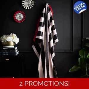 Festivo Circus Stripe Black Velvet Throw