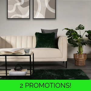 Fluffy Faux Fur Rug Forest Green