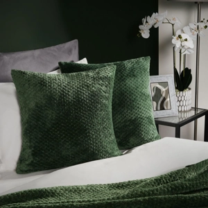 Waffle Cushion Cover Forest Green