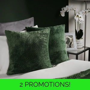 Waffle Cushion Cover Forest Green