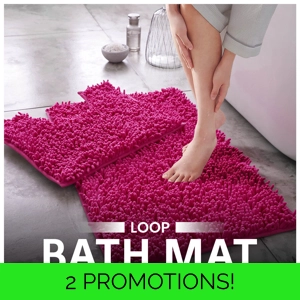 Chenille Loop Bathmat Set Fuchia