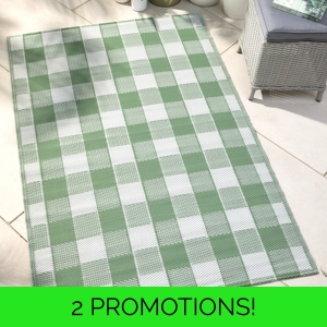 Gingham Rug Green