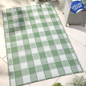 Gingham Rug Green