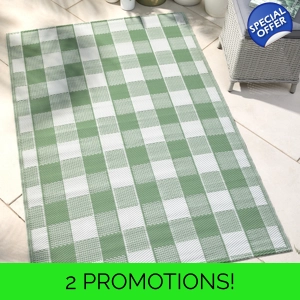 Gingham Rug Green