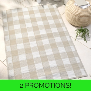 Gingham Rug Natural