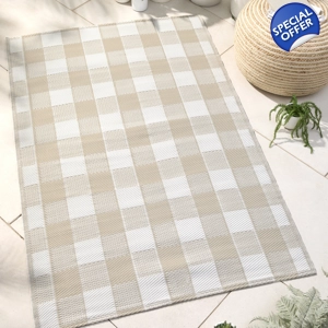 Gingham Rug Natural