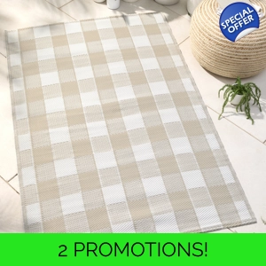 Gingham Rug Natural
