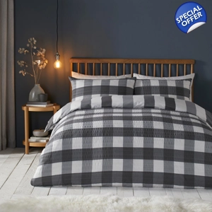 Seersucker Gingham Charcoal