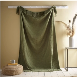 Chenille Throw Green