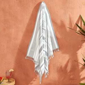 Tassel Beach Towel Grey