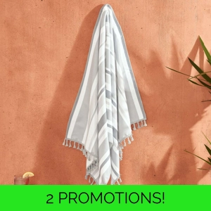 Tassel Beach Towel Grey