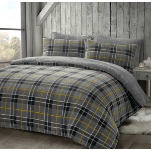 TARTAN TEDDY FLEECE GREY