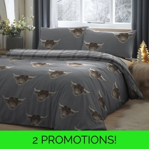 Tartan Highland Cow Grey