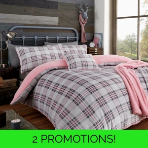 Highland Tartan Teddy Fleece Pink