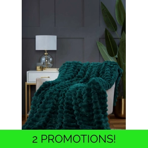 Rabbit Faux Fur Throw Racing Green