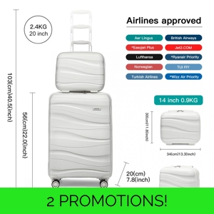 2-piece Suitcase Set White