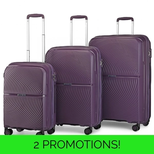 3pc British Traveller Suitcases Purple