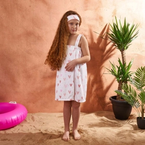 Kids Hearts Towel Dress Headband Set