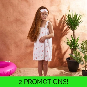 Kids Hearts Towel Dress Headband Set