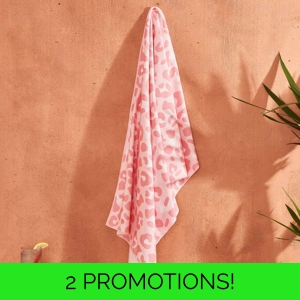 Beach Towel Leopard Blush