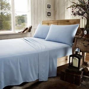 BLUE BRUSHED COTTON SHEETS