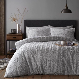 Luxe Paw Print Faux Fur Silver