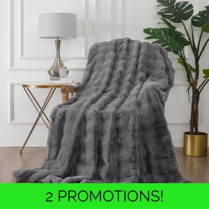 Rabbit Bubble Faux Fur Grey