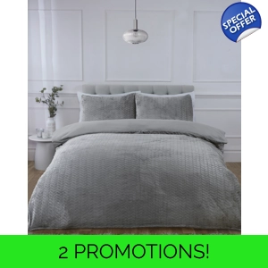 Chevron Faux Fur Silver Grey