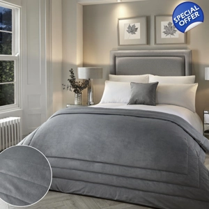 Melanie Velvet Bedspread Slate