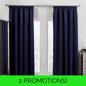 Pencil Pleat Thermal Blackout Navy