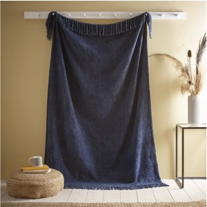 Chenille Throw Navy