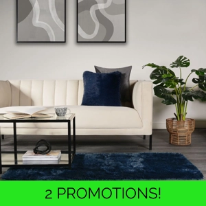 Fluffy Faux Fur Rug Navy