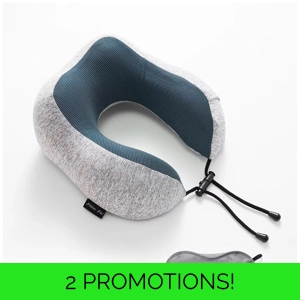 Navy/Grey Neck Support Pillow and Eye Mask