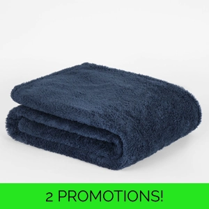 Navy Teddy Fleece Throw