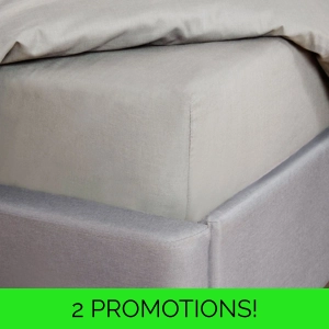 300TC Kingsize Grey Fitted Sheets
