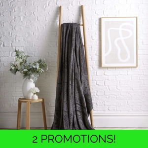 CHARCOAL HONEYCOMB FLEECE THROW