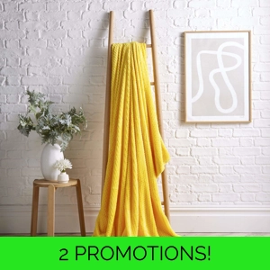 OCHRE HONEYCOMB FLEECE THROW