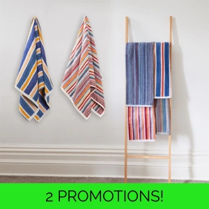 6pc Stripe Cotton Towel Bales