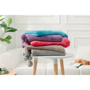 POMPOM FLEECE THROWS