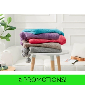 POMPOM FLEECE THROWS