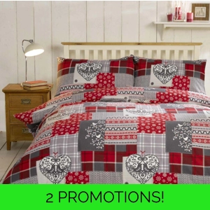 Alpine Patchwork Red Brushed Cotton