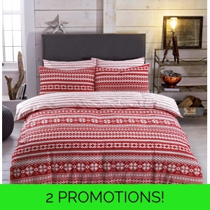 Fairisle Red Brushed Cotton