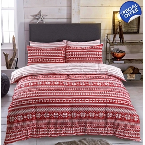 Fairisle Red Brushed Cotton