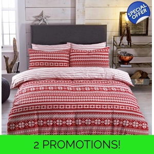 Fairisle Red Brushed Cotton