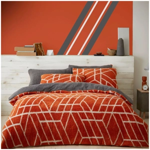 Teddy Fleece Shapes Rust V2