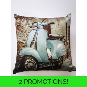 Blue Scooter Cushion Cover