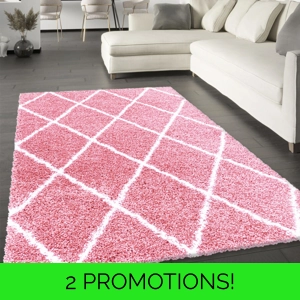 Shaggy Rug Diamond Pink