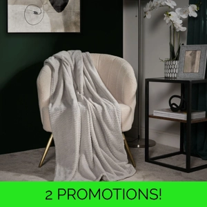 Zig Zag Fleece Throw Silver